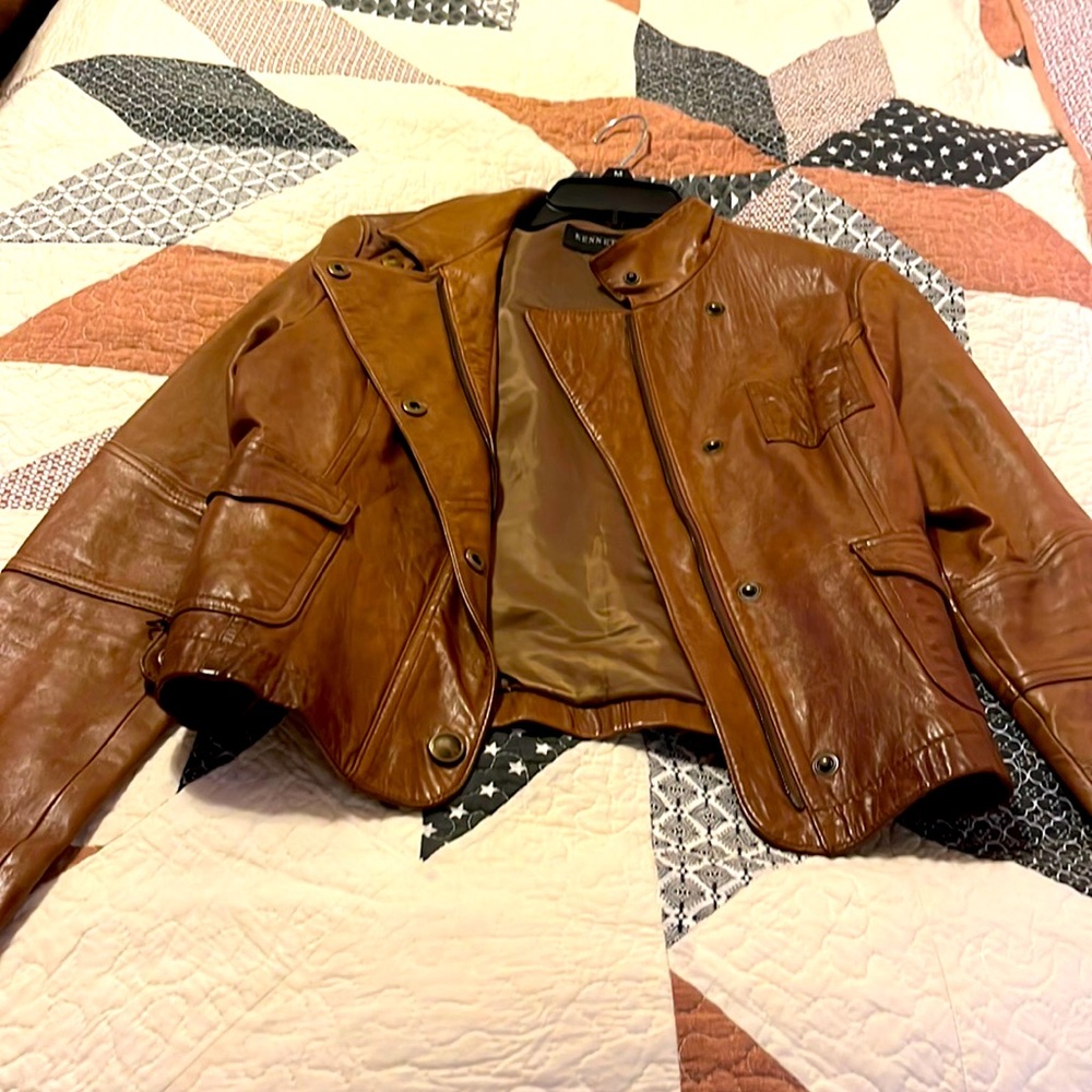 Vintage genuine leather moto jacket
